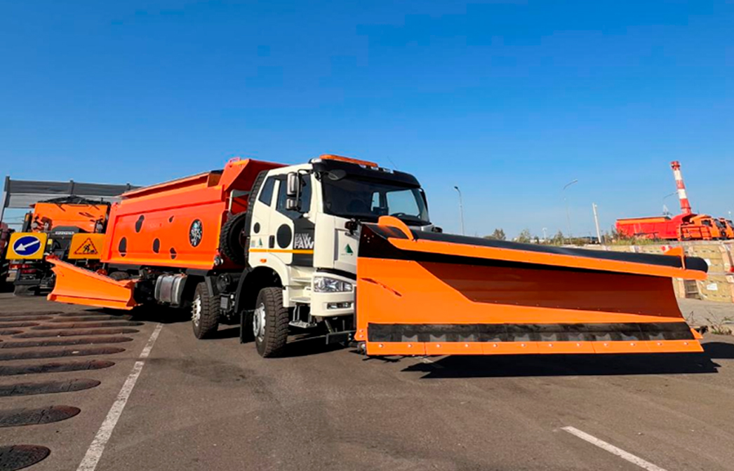 КДМ ЭД800АФ на базе самосвала FAW (8х4) с кузовом ТК-Лифт 8x4 в зимней комплектации